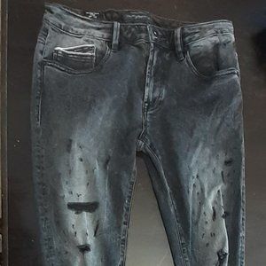 Men's Cult of Individuality black distressed denim Rocker Slim jeans Size 32